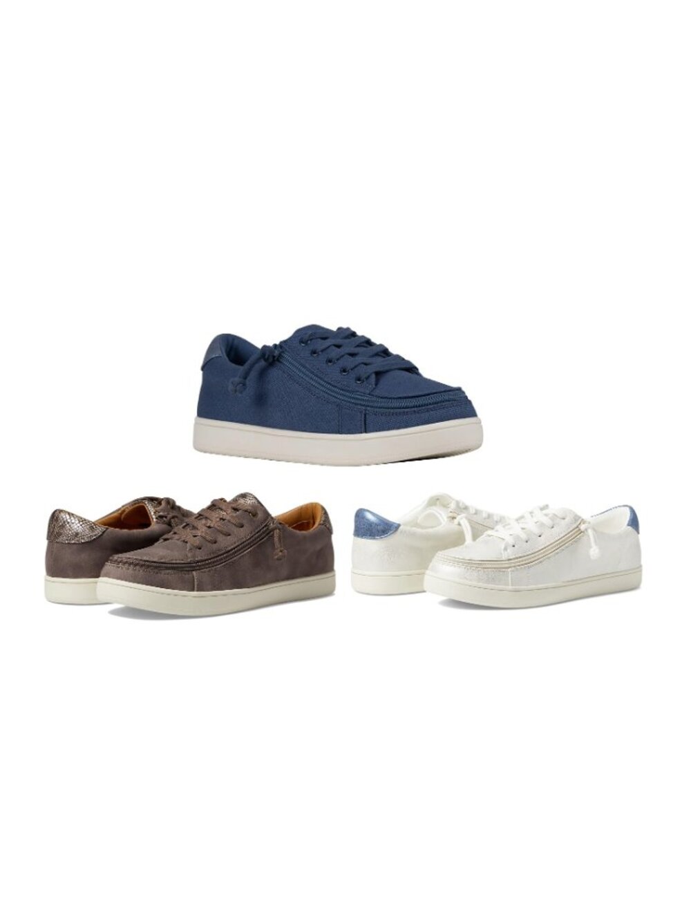 NiB Billy's Footwear Women Sneaker II Low Top Adaptive Sneaker Zip Up $89 BY1275